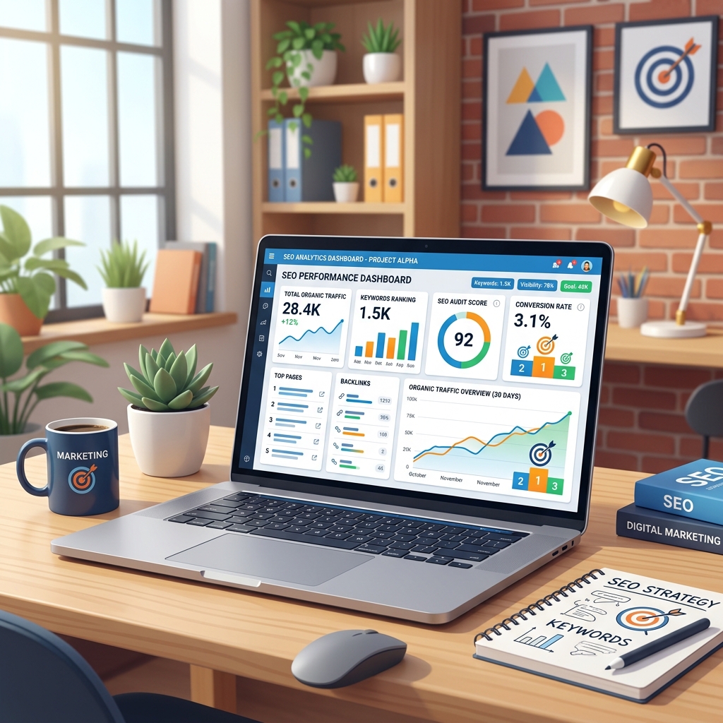 Digital marketing workspaces visual representation