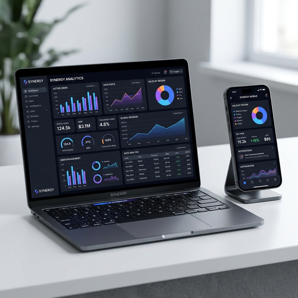 Dashboard on Laptop and Mobile phone